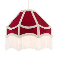 Classic Victorian Style Empire Pendant Shade in Burgundy Red Fabric by Happy ...