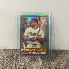 2025 Topps Heritage - High Number SP Kyle Schwarber #480 Chrome Green Border /99