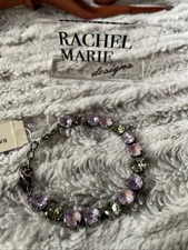 RACHEL MARIE DESIGN RMD Jess Bracelet Swarovski Crystals USA MADE! Pink & Green