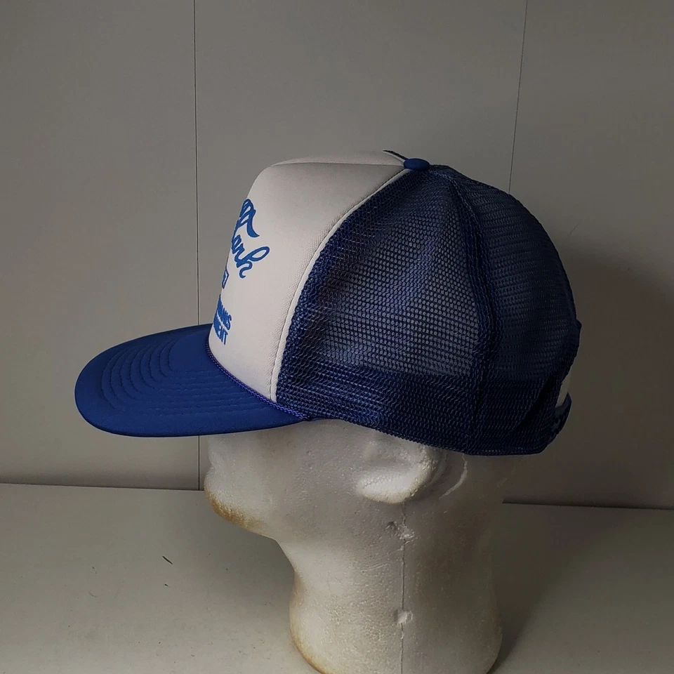 Sombrero de camionero Cecil Clark Chevrolet para hombre azul blanco séptimo Kiwanis torneo de golf Foto 4 de 4