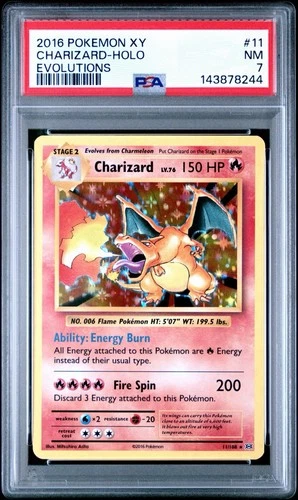 2016 POKEMON XY EVOLUTIONS #11/108 CHARIZARD HOLO RARE PSA 7