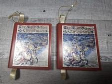 The Night Before Christmas Storybook Christmas Tree Ornament Blank Lot Of 2 G11a