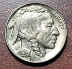1938-D Buffalo Nickel Gem Brilliant Uncirculated BU UNC Lightly Toned Lustrous