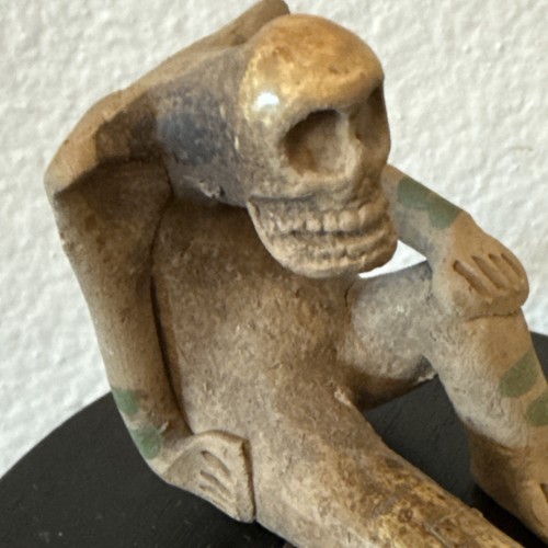 Vintage Mexican Skeleton Pipe Day Of The Dead Smoking Pipe Terra Cotta - Picture 6 of 8
