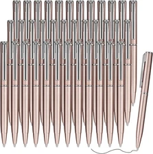 Teling 36 Pcs Small Ballpoint Pen Mini Pens Bulk 4 Inch Short Tiny Rose Gold 