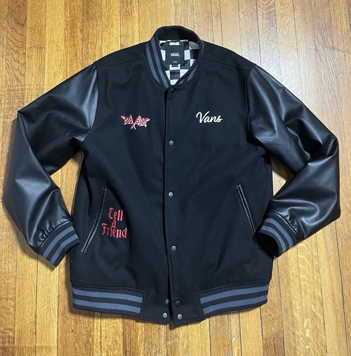 Vans Stevens Varsity Bomber Letterman Jacket Mens Size Large