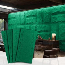 Stone 3D Wall Panels, 4-Pack PU Interior Paneling, 23.6"*47.2" Faux Stone Acc...