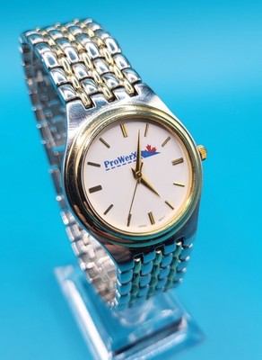 ESP Canada Ladies Gold/Silver Tone Analog 35mm Quartz Watch Japan MVT Bracelet