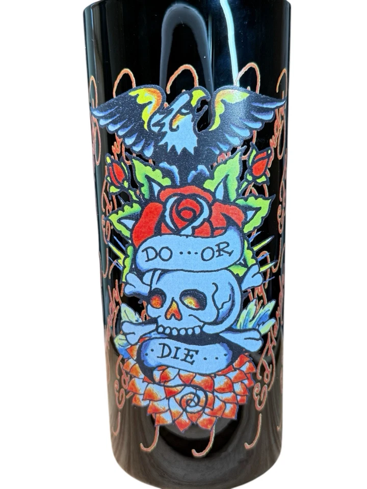 Набор из 2 черных пинтовых стаканов Don Ed Hardy Skulls - Изображение 3 из 4