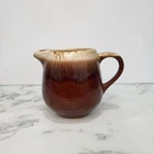 Vintage McCoy brown drip creamer pottery 7020 made in USA 4" farmhouse country