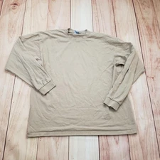 VTG Pro Club Shirt Mens XL Beige Heavyweight Long Sleeve Crewneck 100% Cotton