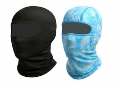 Lot of 2 Solid Black  Blue Tie Dye Hood Balaclava Face Mask Helmet Liner Biker