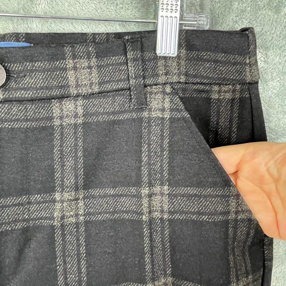 Pantalones de vestir Democracy Ab Solution talla 12 a cuadros oscuros academia carrera elástica Foto 3 de 4