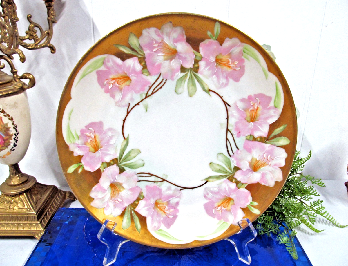 MZ Austria Altrohlau Porcelain Cabinet PLATE gold band and painted