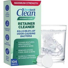 Denttach Retainer Cleaner Tablets Dentures & Invisalign Cleaning Tablets 104 pcs