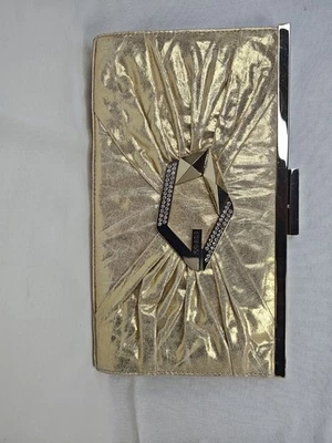Nuevo con etiquetas Bolso Bandolera Cartera Bolso Bandolera Guess Ashanti Dorado Metálico Estrás Marco - Imagen 1 de 4