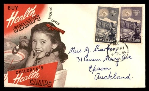 Mayfairstamps New Zealand FDC 1954 Boy Hiking Health Stamps First Day Cover aax_