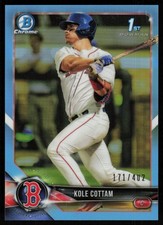 2018 Bowman Draft Chrome 1st Sky Blue Refractor Kole Cottam RC /402 Boston Red