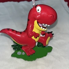 Polar X Christmas Tree Ornament Red And Yellow T-Rex 🦖 Dinosaur. Personalize It