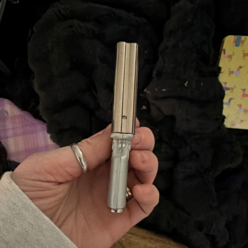 Collectible Gun-Shaped Lighter Silver Barrel Pistol Design