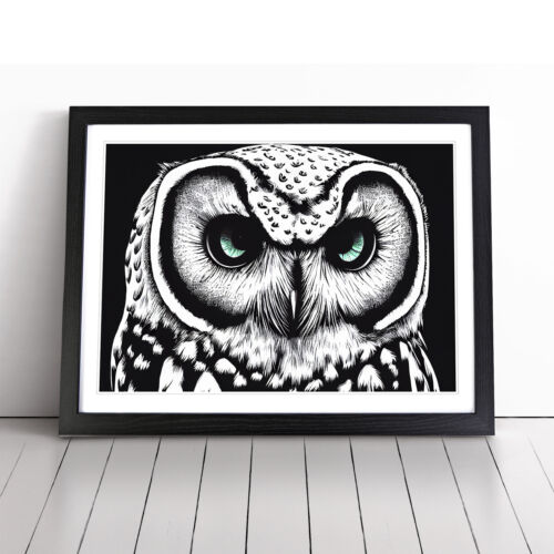 Welcoming Owl Wall Art Print Framed Canvas Picture Poster Decor Living Room - Afbeelding 1 van 7