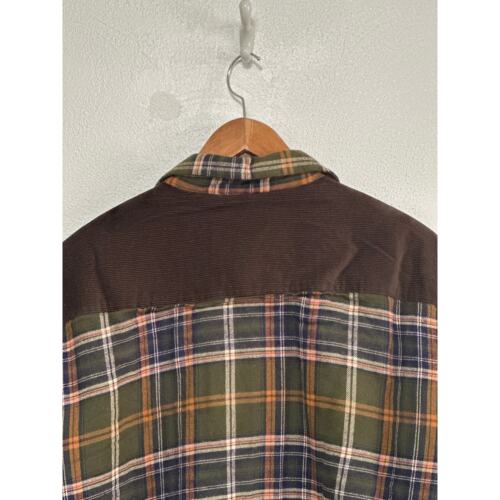 Field & Stream Sherpa Lined Green Flannel Barn Jacket L Corduroy Shoulders - Picture 7 of 17
