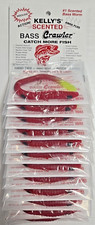 Kelly's® Weedless Bass Crawler Red/Chartreuse 12PK Scented 2 Hook Pre-Rigged USA