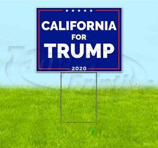 CALIFORNIA FOR TRUMP 18x24 Yard Sign WITH STAKE Corrugated Bandit USA MAGA