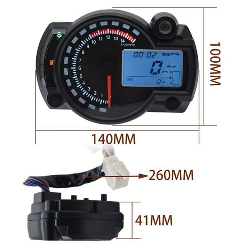 Motorrad Universal Tachometer LCD Digital Kilometerzähler Gauge MAX 299 KM/H - Bild 14 von 16