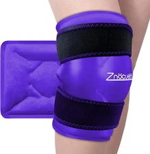 Enhanced Knee Ice Pack Wrap for Pain Relief, Large Gel Ice Pack for Knee Leg Inj