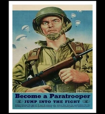 11x14 World War 2 Paratrooper Recruitment Poster PHOTO WWII US Army Airborne '44