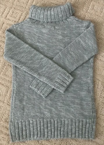 NEW Joe Fresh Girls Long Knit Long Sleeve Sweater Turtle Neck Top Gray Size 4 - Picture 2 of 4