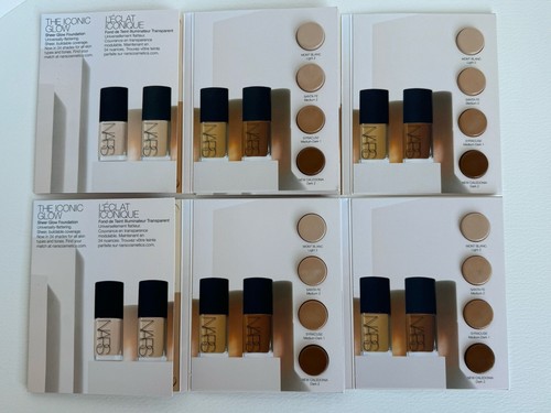Lot 4 X NARS Sheer Glow Foundation 4-Shade Sample Cards - Picture 2 of 4