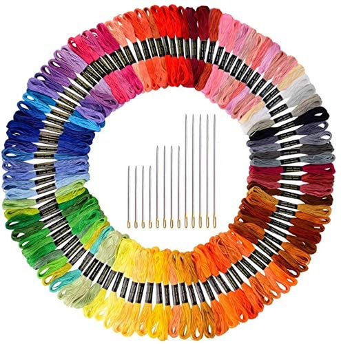 124 Skeins Embroidery Floss Cross Stitch Thread with Needles - Picture 8 of 12