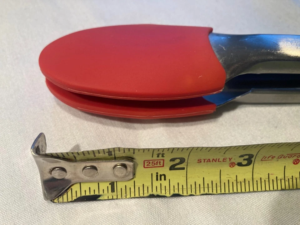 Pinzas de bloqueo Messermeister de acero inoxidable recubiertas de silicona de 12" - ROJAS Foto 4 de 4