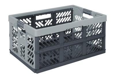 Faltbare Kunststoff Stapel Aufbewahrungsboxen extra starke Kisten 3 x 45 Liter