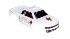 Custom Body Police Sheriff White for Jumpshot MT 1/10 Truck Car Shell Cover