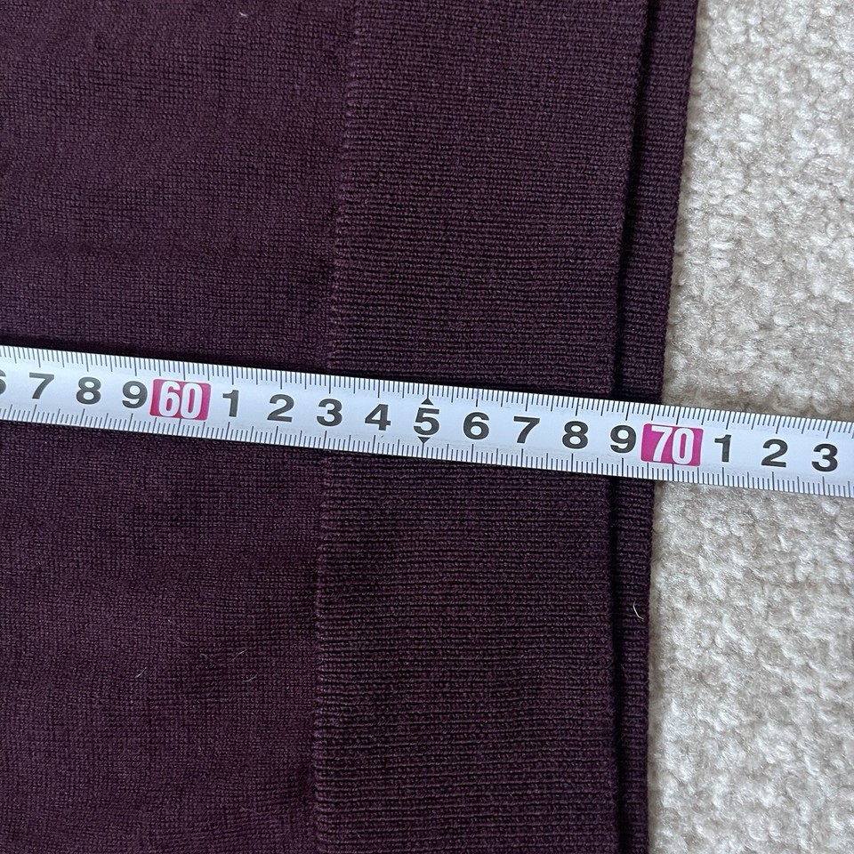 Men’s M&S Extra Fine Merino Wool Burgundy Polo Collared Jumper UK Size