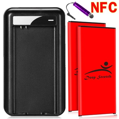 2x 6820mAh NFC Battery Wall Charger for Samsung Galaxy S5 SM-G900P Virgin Mobile