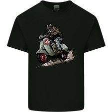Scooter Skull MOD Moped Motorcycle Biker Mens Cotton T-Shirt Tee Top