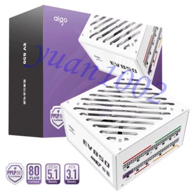 1PCS NEW aigo EV850W White 850W Full-module power supply Fast delivery