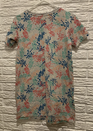 Adidas Girls T-Shirt Dress Size M (11-12) Gray w/Multicolor Baby's Breath Floral - Picture 3 of 10