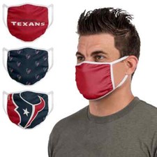 Houston Texans NFL Football Adult Face Cover Mask 3 Pack NEW