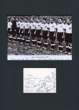 West German Soccer Team 1954 autographs, signed postcard mounted