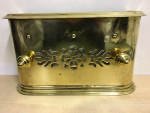 Antique Brass Victorian Tidy Betty Cast Iron Range Fireplace
