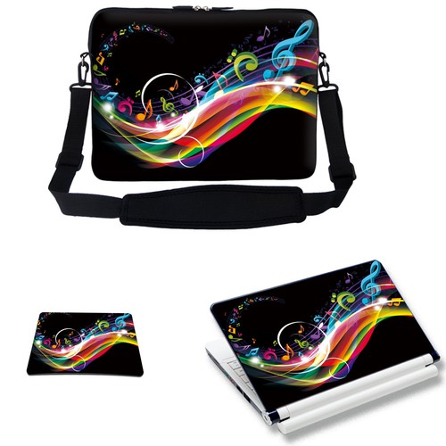 Étui sac à manches pour ordinateur portable 17,3 pouces 17 pouces avec bandoulière et coussinet de souris assorti 2704