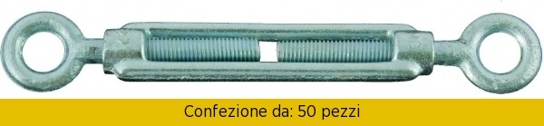 Tenditori M6 Due Occhioli Stamperia Carcano A15706 - 50 Pz Acciaio Zincato