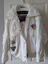 90's Vintage Ski Jacket, White Embroidered, Celtec Tyrolia by Head