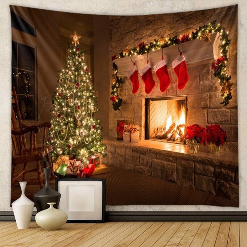 Christmas Background Cloth Wall Cloth Hanging Cloth Bohemian Christmas Tapestry - Picture 10 of 21