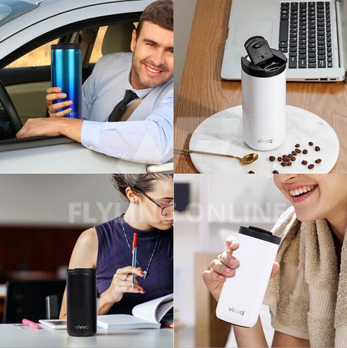 Insulated Coffee Mug Vacuum Travel Cup Thermal Stainless Steel Flask Reusable - Picture 5 of 16